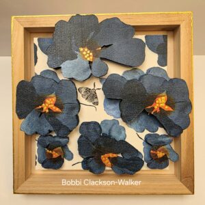 'Blue Dimensional Papercut Garden'